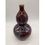 A late Qing Jun glazed double gourd vase, H.19cm