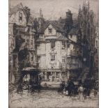 Hedley Fitton (1858-1929), â€˜John Knoxâ€™s House, Edinburghâ€™, Etching, signed lower right in