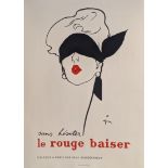 After Rene Grau, Le Rouge Baiser, lithographic poster, full sheet size H.70cm W.50cm