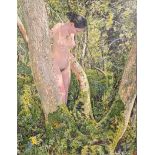 Simon Mouncey (Contemporary British), Georgina, Uplerne Woods, Dorset, 2012, oil on paper laid on