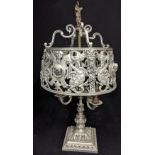 A large cast metal table lamp in the Italianate style, H.85cm