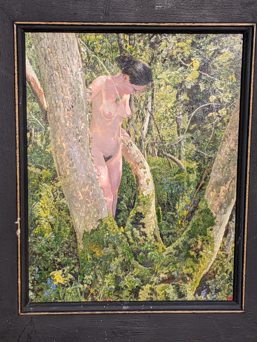 Simon Mouncey (Contemporary British), Georgina, Uplerne Woods, Dorset, 2012, oil on paper laid on - Image 2 of 2