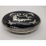 An 18th century silver and tortoiseshell snuff box, unmarked, 100g, L.10.5cm