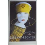 Liebart-Regnier champagne poster, unframed, 91cm x 61cm