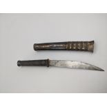 A 19th century Shan Burmese silver mounted dagger (Dha Hmyaung), Shan People, Eastern Burma, L.19cm