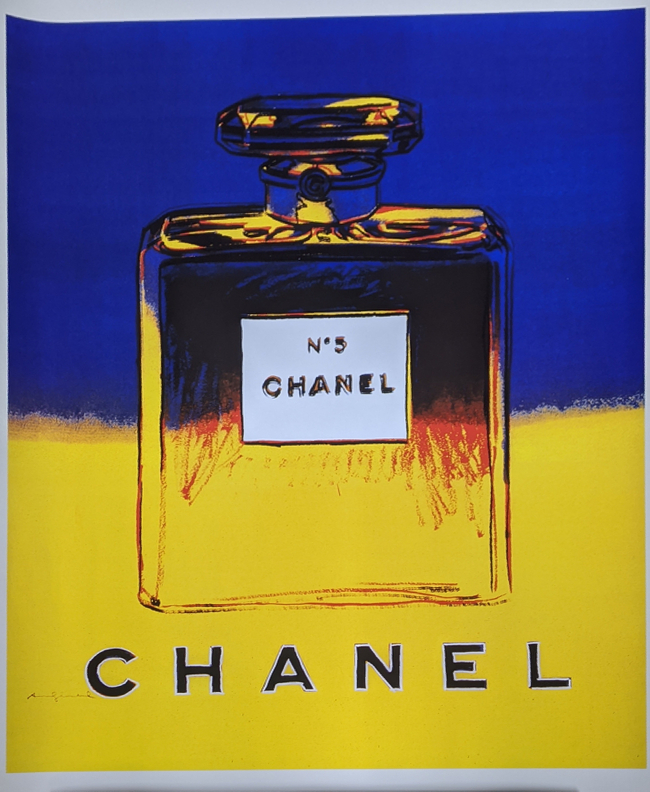 After Warhol, Chanel no.5, lithographic poster, 62cm x 46cm