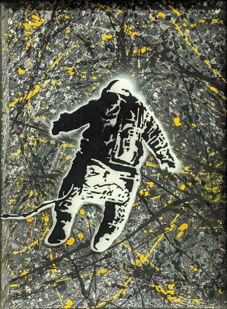 SPQR (Contemporary British), Float Into The Abyss, mixed media, numbered 2/2, spray paint signatures