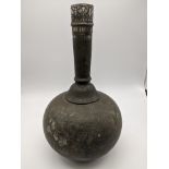 A 19th century or earlier Indian Mughal Islamic Bidri silver inlaid Surahi pitcher, Indian, H.24cm