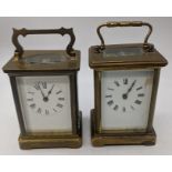 Two early 20th century French carriage clocks, H.10.5cm