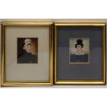 Two 19th century portraits of ladies, oils, H.7.5cm W.5.5cm (largest)