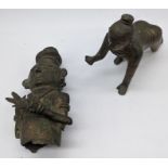 Two Indian bronzes including Krishna as a crawling infant