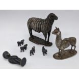 A group of miniature animal sculptures