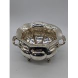 A late 19th century Russian silver basket, twin handled, maker K.J., 300g, H.8.5cm W.17cm