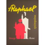 St Raphael, quinquina, rouge blanc, lithographic poster, 50cm x 70cm