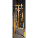 A Victorian bamboo painting easel, H.164cm