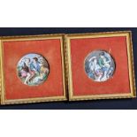A pair of paintings on porcelain of children