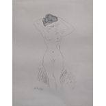 Auguste Rodin (1840-1917), nude study, lithograph,signature within the plate, H.39.5cm W.28.5cm,