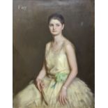 Early 20th century British School, portrait of a lady (Fay), oil on canvas, H.102cm W.76cm