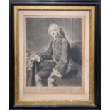 An 18th century engraving of The Right Honourable William Pitt, H.36cm W.26cm