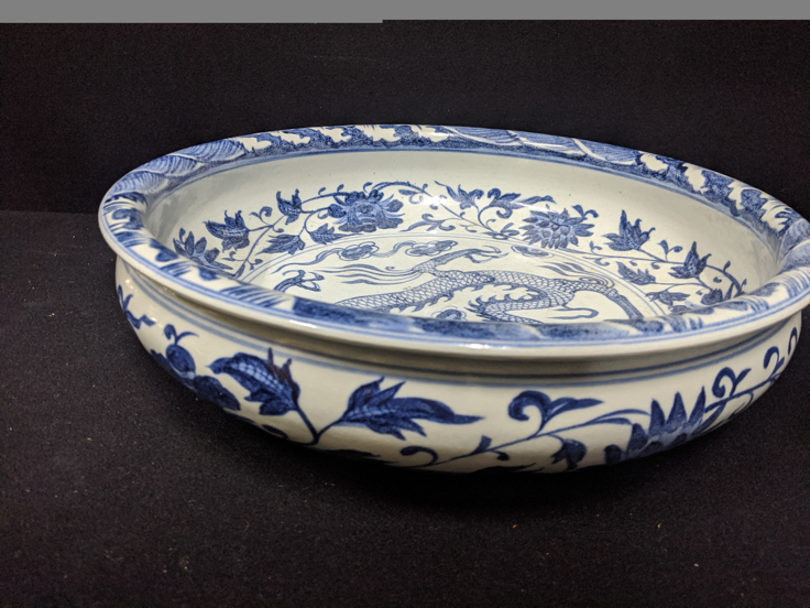 A late 19th/early 20th century Chinese porcelain bowl, H.9.5cm, D.39cm, - Image 2 of 10