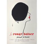 After Rene Grau, Le Rouge Baiser, lithographic poster, 50cm x 70cm
