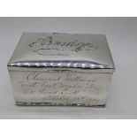 An Edwardian silver Bridge box, folding mechanism, hallmarked Birmingham, 1907, maker Levi &