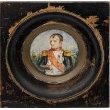 19th century French School, Miniature portrait of Napoleon I (1769-1821), Emperor of the French,