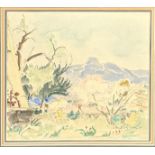 Alexis Gritchenko (Russian, 1883-1977), a landscape of the South of France, watercolour signed lowe