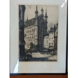 Andrew F. Affleck (1869-1935), Hotel de Ville, Louvain, etching, signed in pencil lower right, James