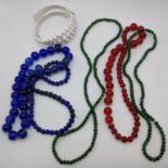 A collection of glass bead jewellery