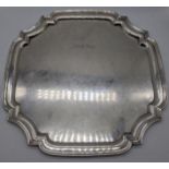 A silver salver hallmarked Birmingham, 1948, maker Joseph Gloster Ltd, with further set of