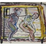 Martin Fuller (b.1943), two nudes, mixed media on paper, signed in pen and dated 83 to lower middle,