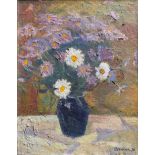 20th century Ukrainian School, still life of flowers, oil on canvas, signed lower right, 49cm x