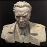 Lojze Dolinar (Slovenian, 1893-1970), Josip Broz Tito, an oversized bronze bust, 1948, signed to one