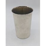 A Hans Hansen Danish silver beaker, stamped 1962, H.8cm