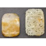 Two Chinese jade carvings, L.5cm