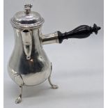 An 18th/19th century French silver chocolate pot, set of marks to rim and base, H.16.5cm, 317g