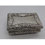 A William IV silver snuff box with silver gilt interior, engraved, hallmarked Birmingham, 1837,