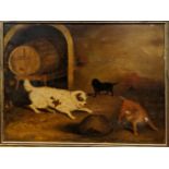 Attributed to George Armfield Smith (British, 1808-1893), a rural scene depicting sporting dogs, oil