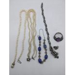 A collection of jewellery to include silver and pearls