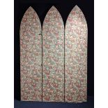 Embroidered folding dressing screen depicting fruit, H.181cm
