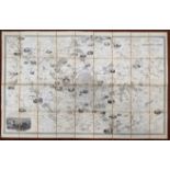 An 1847 folding map of Paris, in case, 59cm x 87cm