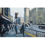 Jake Atree (British,b.1950), Praed Street, Paddington London, oil on board, H.61cm W.91cm