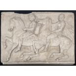 Parthenon frieze (Elgin Marbles), reconstituted marble, 28cm x 38cm