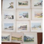 A collection of watercolours to include At Saltburn, dated 12th September 1909 lower left, H.12.