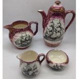 A collection of Gray s Pottery, pattern A7967 splashed lustre, mid-20th century, to include a tea