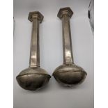 An unusual pair of Continental Eastern European silver Rimonim, 790g, L.34cm