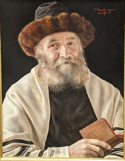 Otto Eichinger (Austrian, 1922â€“2004), Portrait of a Rabbi, oil on board, signed upper right, H.