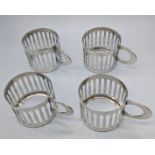 A set of four Israeli silver tea cup holders, each marked to base, 230g