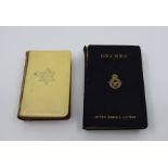 Unusual prayer hymn book, front cover depicting Star of David to cover. Together with an Active